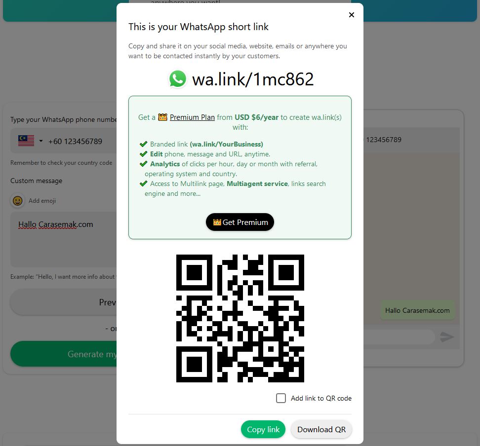 Cara Buat Link WA untuk Peniaga Online