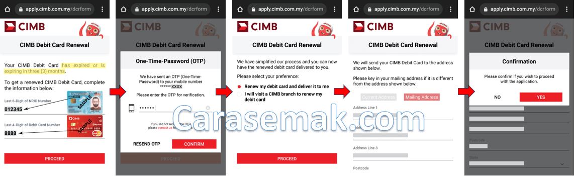 Tukar Kad CIMB Online