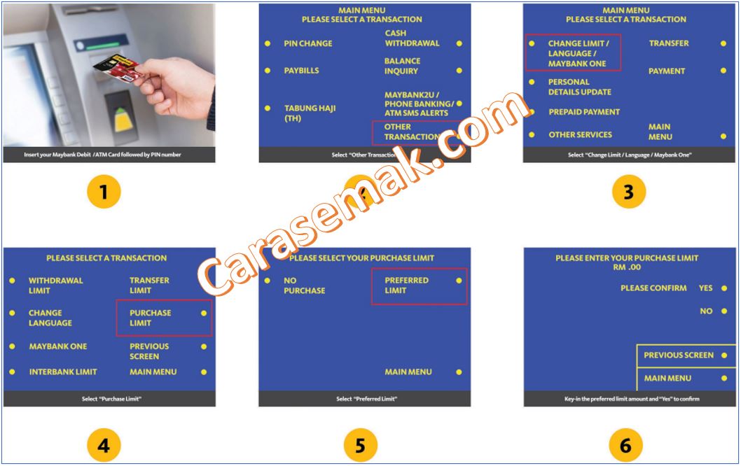 Maybank Debit Card Purchase Limit